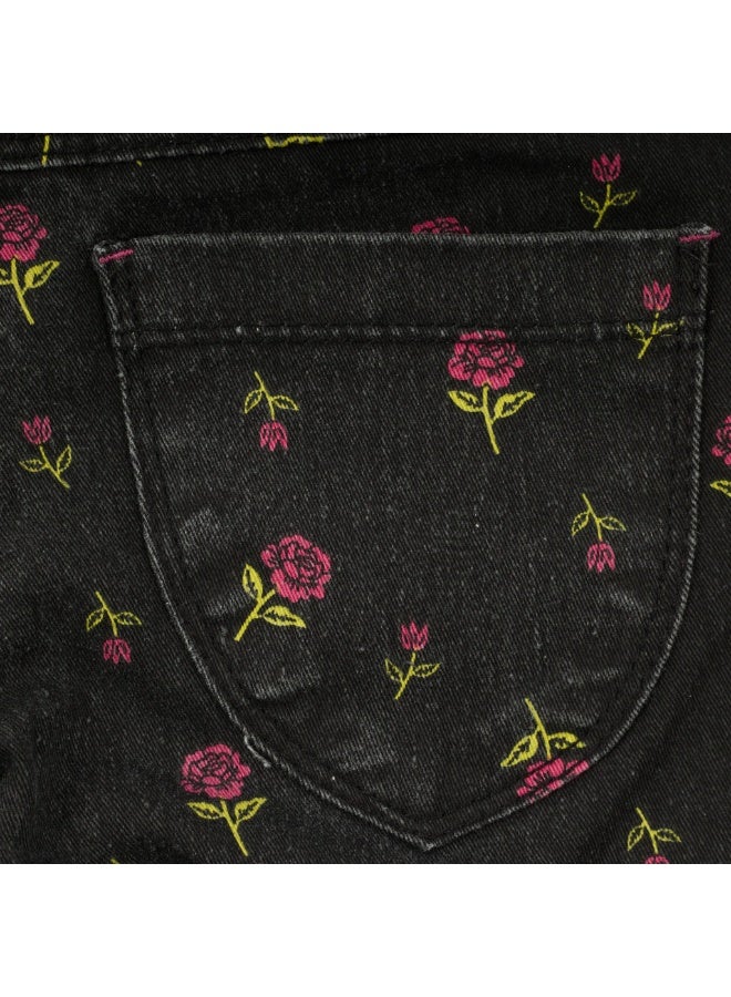 MARWAN Girls All Over Print Twill Long Pants with Elastic Waist and Drawstring - Image 5